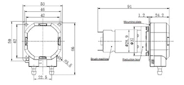 Peristaltic Pump dimensions — DTF | DTG Small Peristaltic Pump 12V/24V Dc Motor for DTG & DTF printers